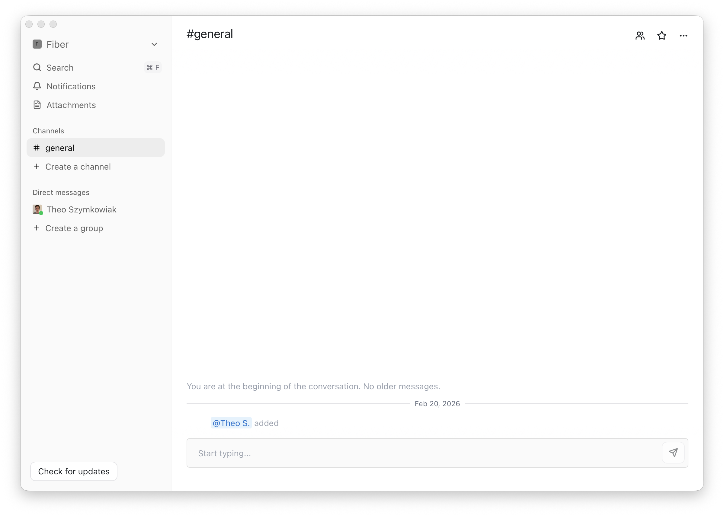 Context desktop workspace with channels, messages, and a composer